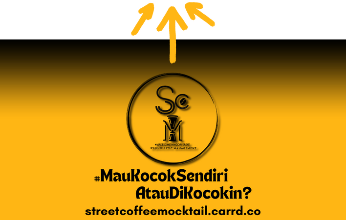 Logo Street Coffee Mocktail dengan slogannya #MauKocokSendiriAtauDiKocokin?